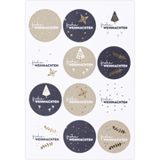Sticker Rund Frohe Weihnachten